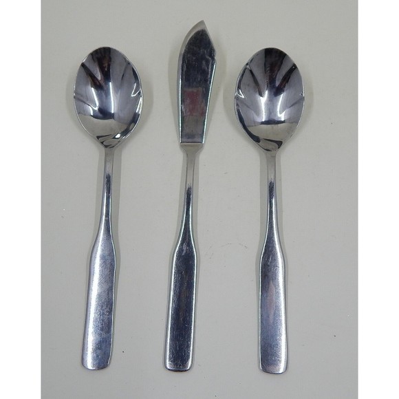 Reed And Barton Select Fiddler Sugar Spoons and Butter Knife Set of 3 - Picture 1 of 7